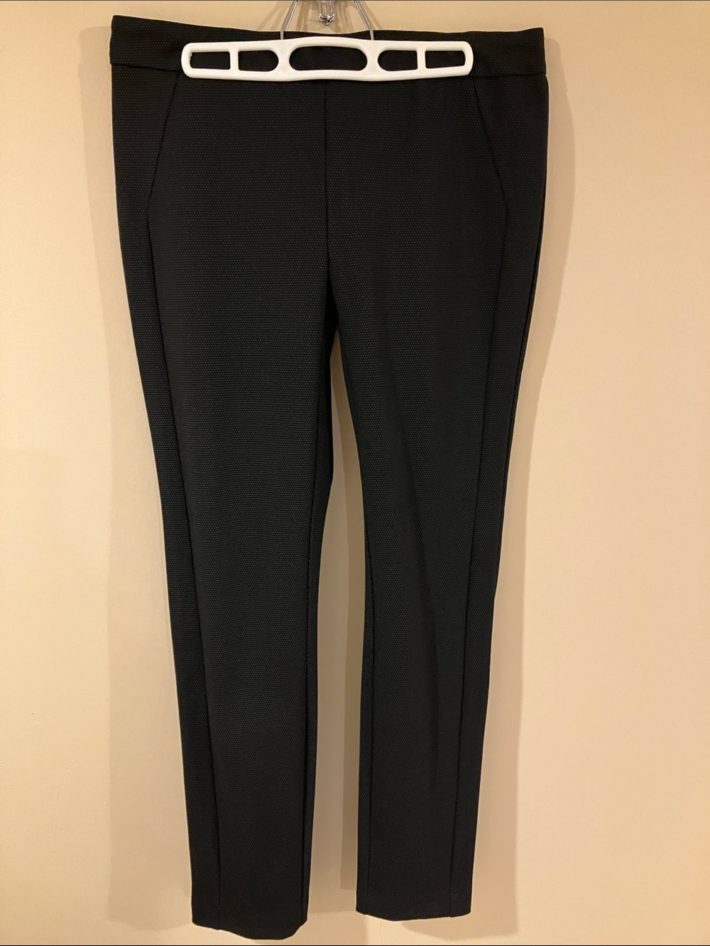 Dalia Black with Tiny White Dots Straight-Dash Leg Ponte Pants